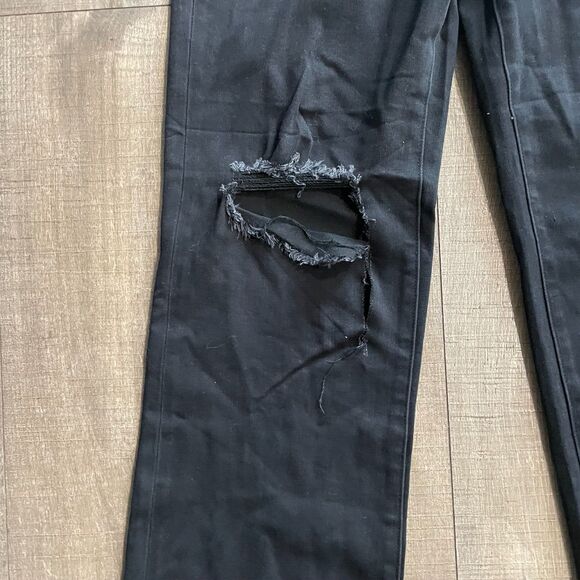 NWT Risen Los Angeles Black Relaxed Distressed Denim Jeans Women Size 15/32 Y2K - Picture 4 of 16